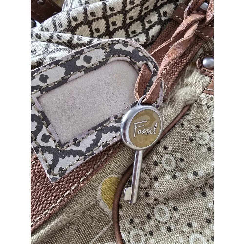 FOSSIL Key-Per Flowers XL cotton floral Utility Tote Shopper travel bag VTG rare